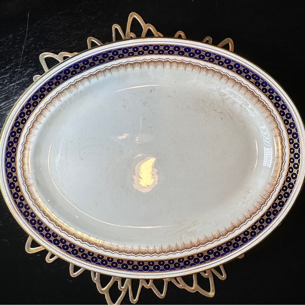 Mappin & Webb Grasmere Keeling & Co Oval Platter 14.5in Gold Antique England